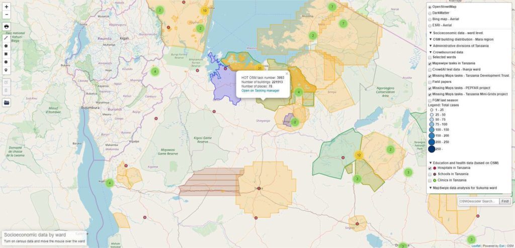 Crowd2map Tanzania dashboard